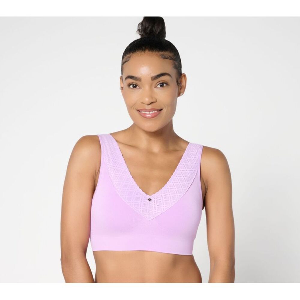 Breezies Women's Bra Sz S Comfort Breeze Wirefree Contour Purple A679222